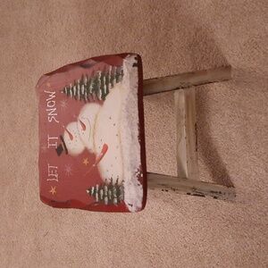 Rustic Snowman Stool